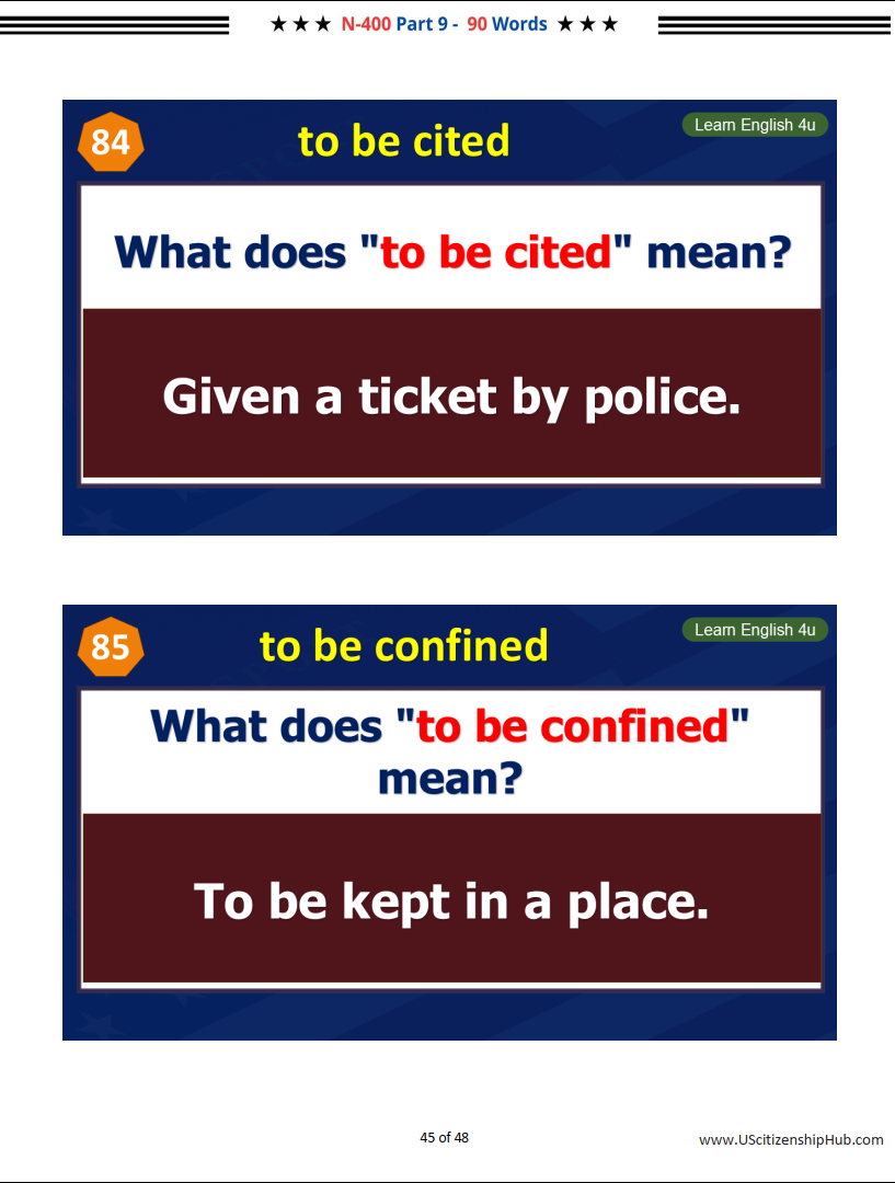 πΊπΈπ― N-400 Part 9 β 90 Keywords You MUST Know for US Citizenship Interview