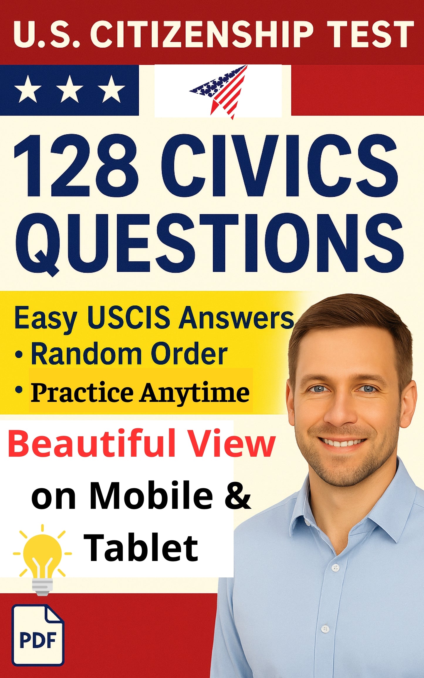 128 Civics Questions (Random Order – Beautiful Design)