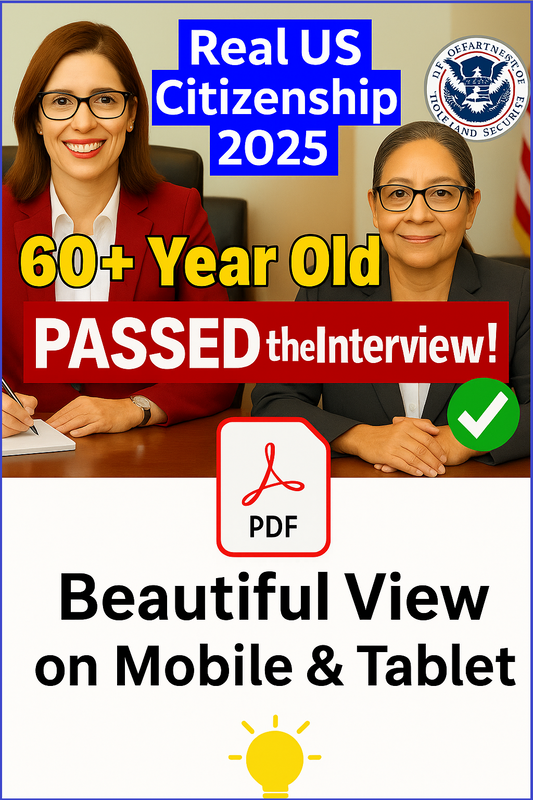 Real U.S. Citizenship Interview 2025 – 60+ Year Old Applicant