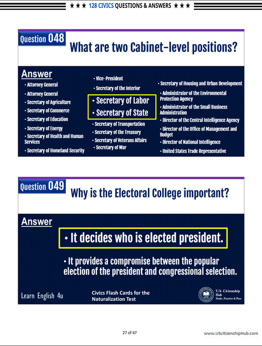 128 CIVICS QUESTIONS & FULL ANSWERS (In Order - Easy Review Edition)