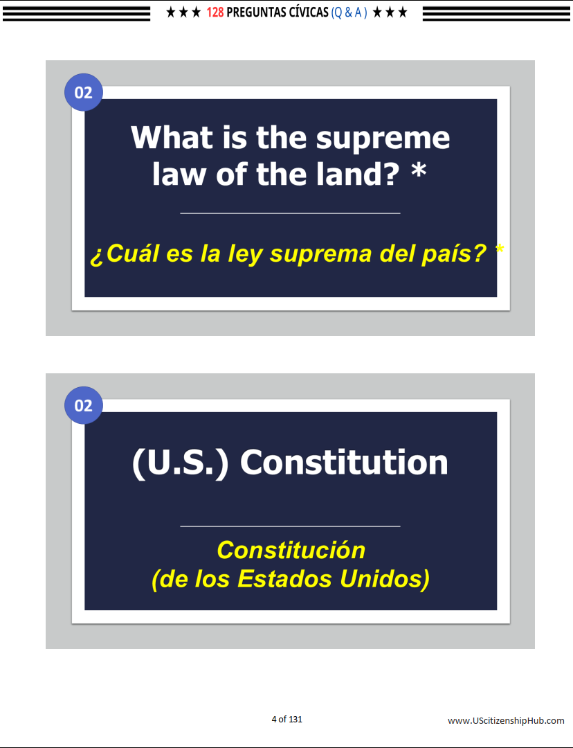 128 Preguntas Cívicas 2026– Guía para el Examen de Ciudadanía